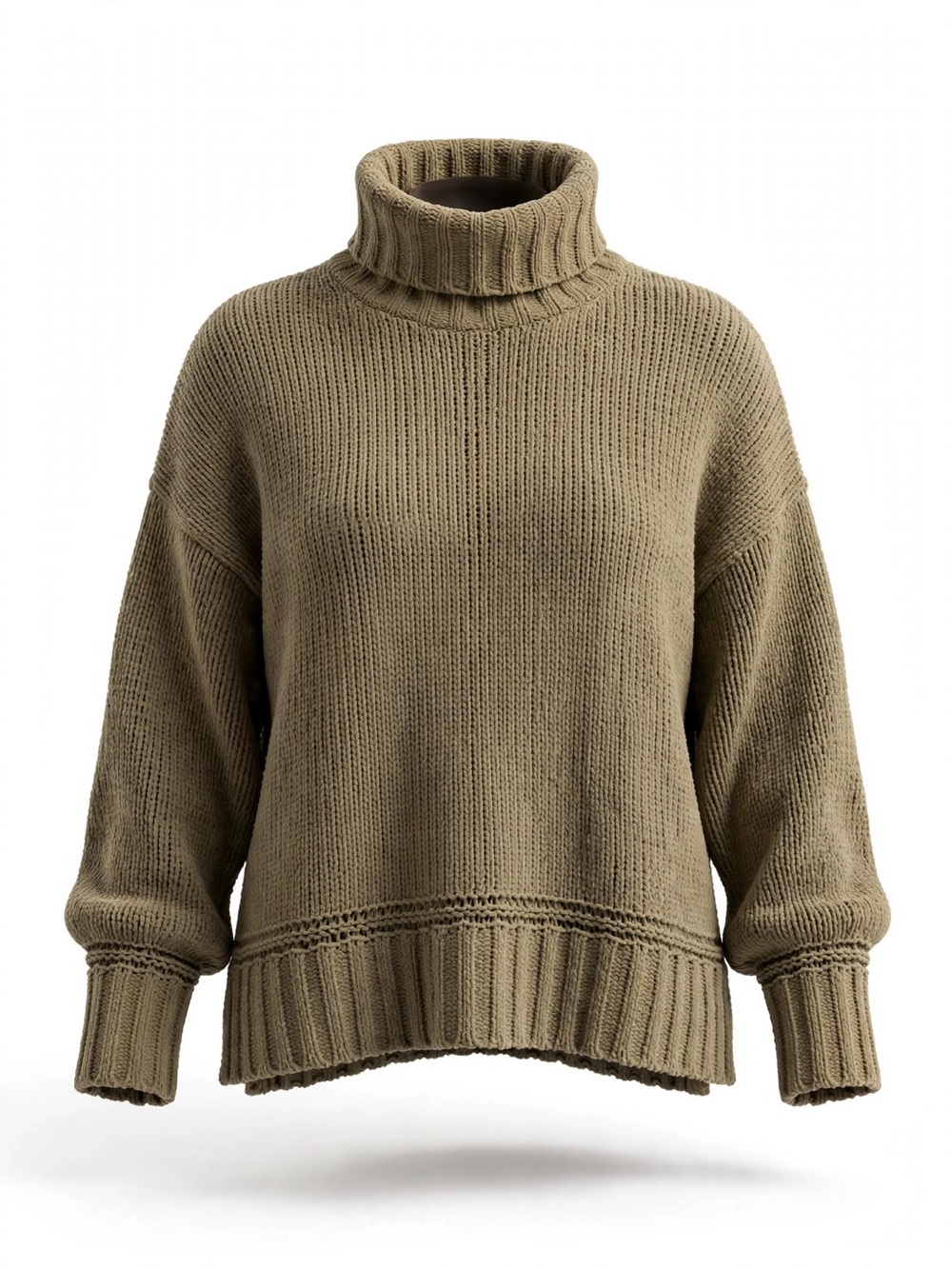 aerie Olive Green Chunky Turtleneck Sweater